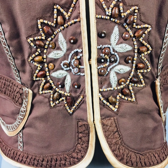 The Limited brown blazer linen satin piping beaded - Picture 5 of 8